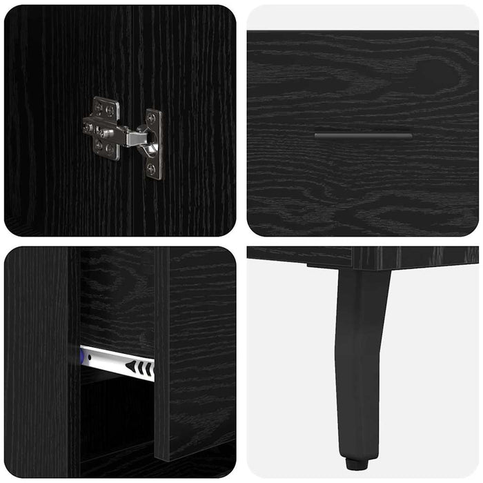 Bufet cu sertar Stejar Negru 34,5 x 34 x 180 cm Lemn compozit - WALTI WALTI