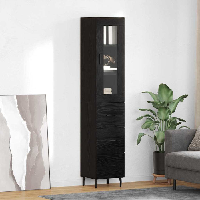 Bufet cu sertar Stejar Negru 34,5 x 34 x 180 cm Lemn compozit - WALTI WALTI