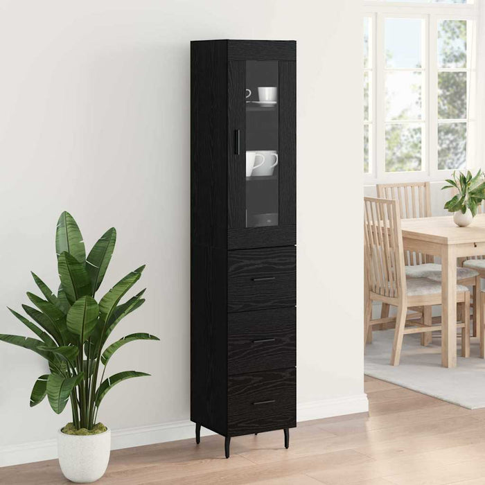 Bufet cu sertar Stejar Negru 34,5 x 34 x 180 cm Lemn compozit - WALTI WALTI