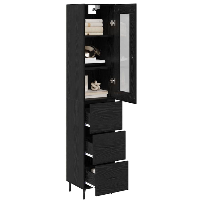 Bufet cu sertar Stejar Negru 34,5 x 34 x 180 cm Lemn compozit - WALTI WALTI