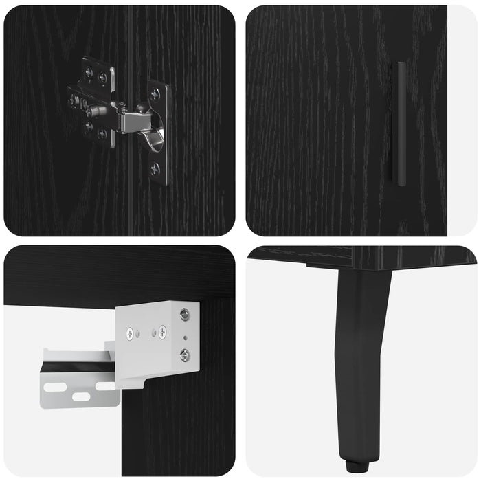 Bufet Pe perete Stejar Negru 69,5 x 34 x 180 cm Lemn compozit - WALTI WALTI