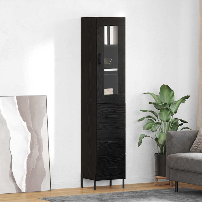 Bufet cu sertar Stejar Negru 34,5 x 34 x 180 cm Lemn compozit - WALTI WALTI