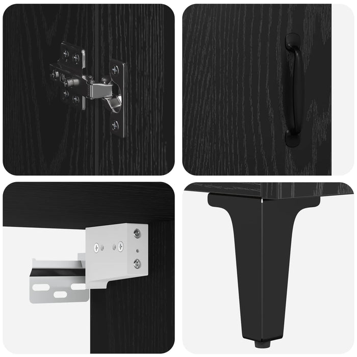 Bufet Pe perete Stejar Negru 69,5 x 34 x 180 cm Lemn compozit - WALTI WALTI