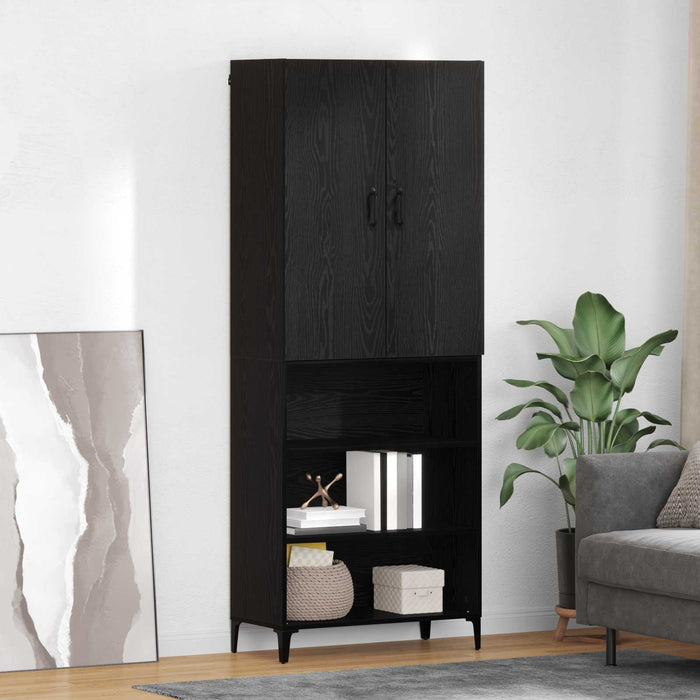 Bufet Pe perete Stejar Negru 69,5 x 34 x 180 cm Lemn compozit - WALTI WALTI