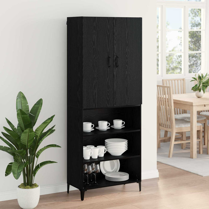 Bufet Pe perete Stejar Negru 69,5 x 34 x 180 cm Lemn compozit - WALTI WALTI