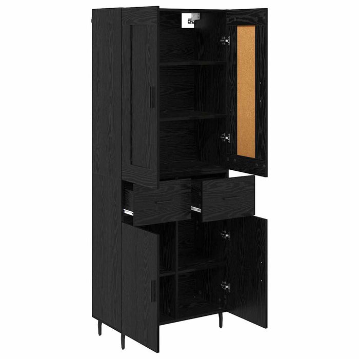 Bufet cu sertar 2 pcs Stejar Negru Lemn compozit - WALTI WALTI