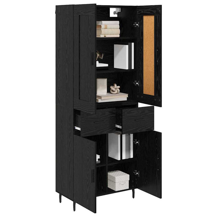 Bufet cu sertar 2 pcs Stejar Negru Lemn compozit - WALTI WALTI
