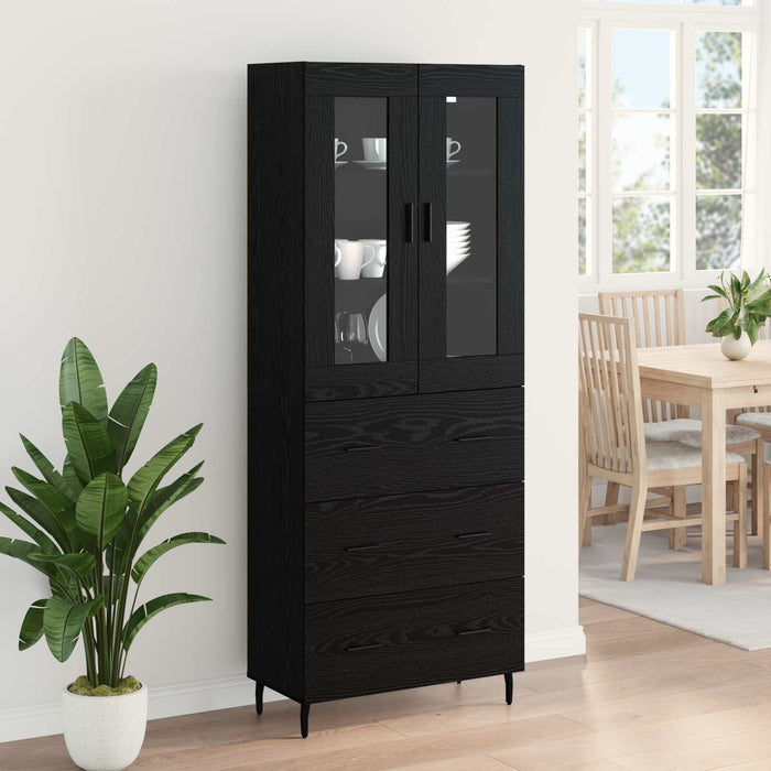 Bufet Pe perete Stejar Negru 69,5 x 34 x 180 cm Lemn compozit - WALTI WALTI