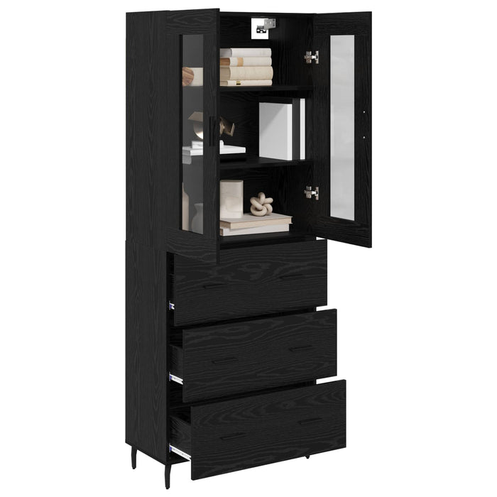 Bufet Pe perete Stejar Negru 69,5 x 34 x 180 cm Lemn compozit - WALTI WALTI