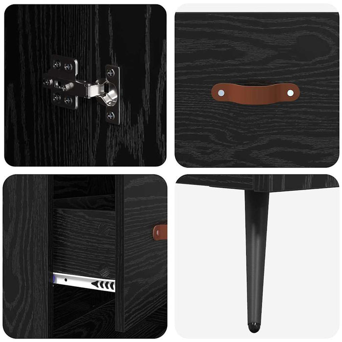 Bufet cu sertar Stejar Negru 69,5 x 34 x 180 cm Lemn compozit - WALTI WALTI