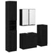 Set de mobilier pentru baie 4 pcs Stejar Negru Lemn compozit - WALTI WALTI