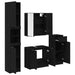 Set de mobilier pentru baie 4 pcs Stejar Negru Lemn compozit - WALTI WALTI