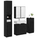Set de mobilier pentru baie 4 pcs Stejar Negru Lemn compozit - WALTI WALTI