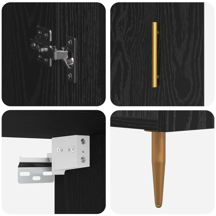 Bufet Pe perete Stejar Negru 69,5 x 34 x 180 cm Lemn compozit - WALTI WALTI