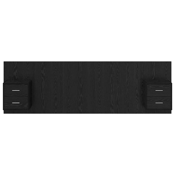 Cap de pat cu noptiere 3 pcs Stejar Negru Lemn compozit - WALTI WALTI
