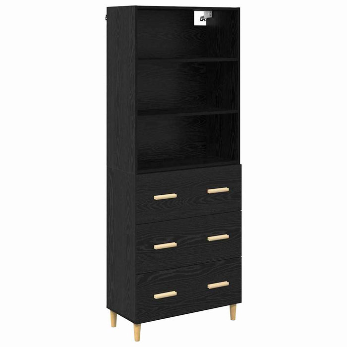 Bufet 2 pcs Stejar Negru 69,5 x 34 x 180 cm Lemn compozit - WALTI WALTI