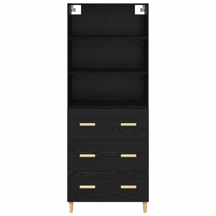 Bufet 2 pcs Stejar Negru 69,5 x 34 x 180 cm Lemn compozit - WALTI WALTI