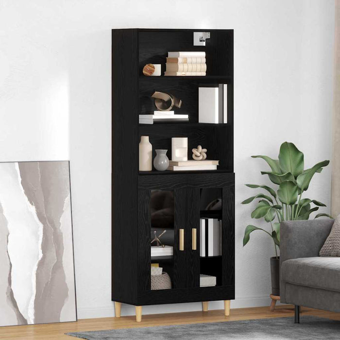 Bufet 2 pcs Stejar Negru 69,5 x 34 x 180 cm Lemn compozit - WALTI WALTI