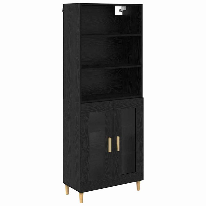 Bufet 2 pcs Stejar Negru 69,5 x 34 x 180 cm Lemn compozit - WALTI WALTI