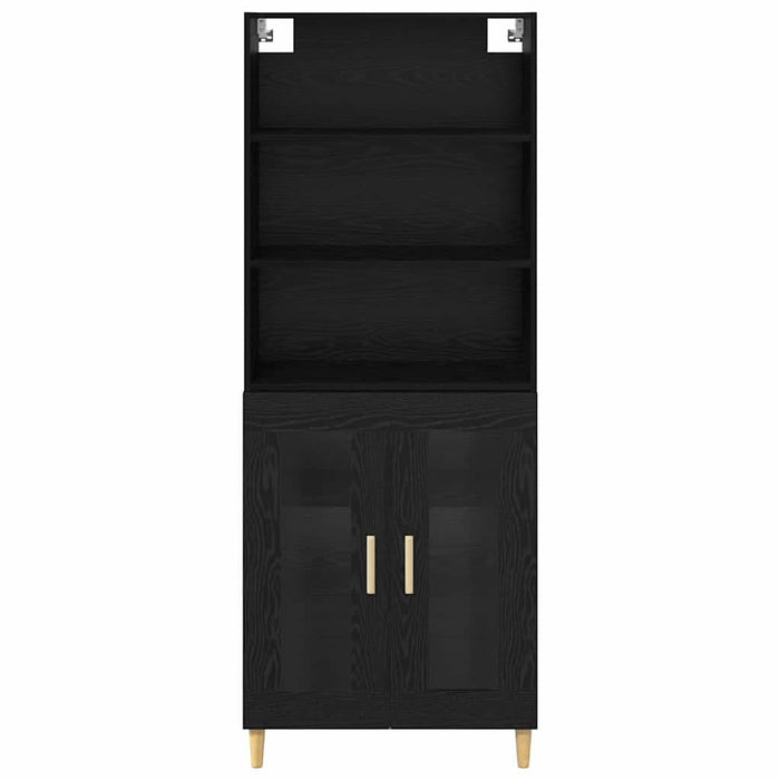Bufet 2 pcs Stejar Negru 69,5 x 34 x 180 cm Lemn compozit - WALTI WALTI