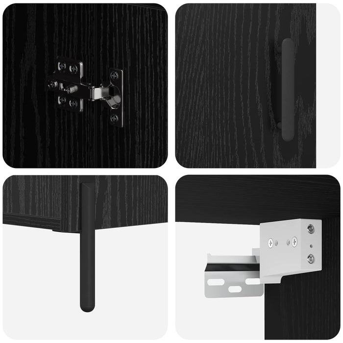 Bufet Pe perete Stejar Negru 69,5 x 34 x 180 cm Lemn compozit - WALTI WALTI