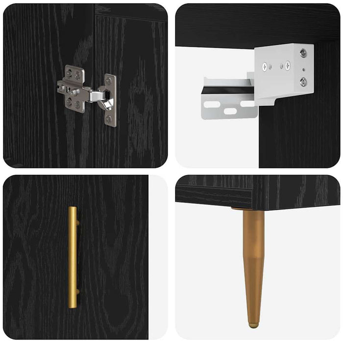 Bufet cu sertar Stejar Negru 69,5 x 34 x 180 cm Lemn compozit WALTI