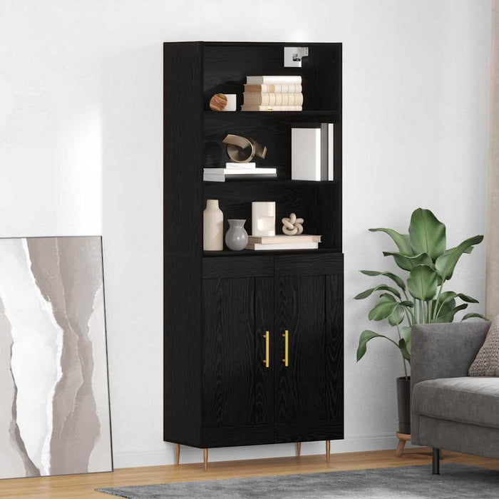 Bufet cu sertar Stejar Negru 69,5 x 34 x 180 cm Lemn compozit WALTI