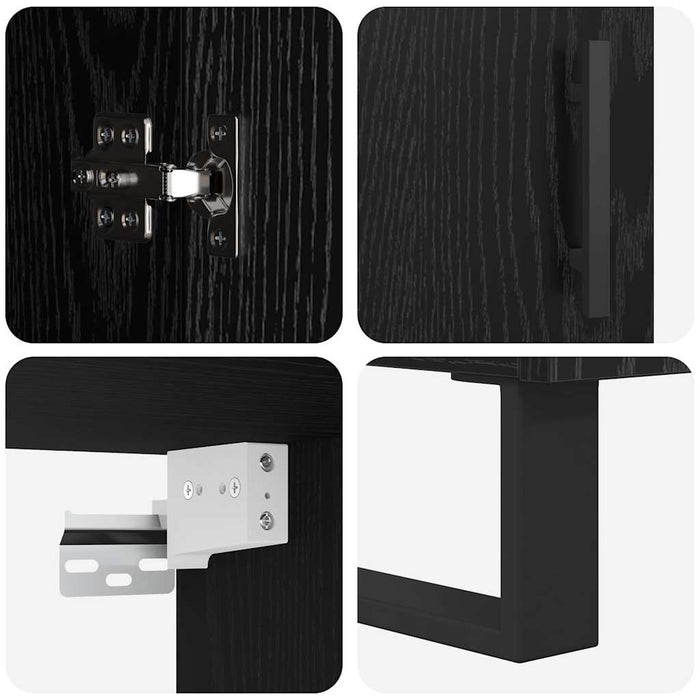 Bufet Pe perete 2 pcs Stejar Negru Lemn compozit - WALTI WALTI