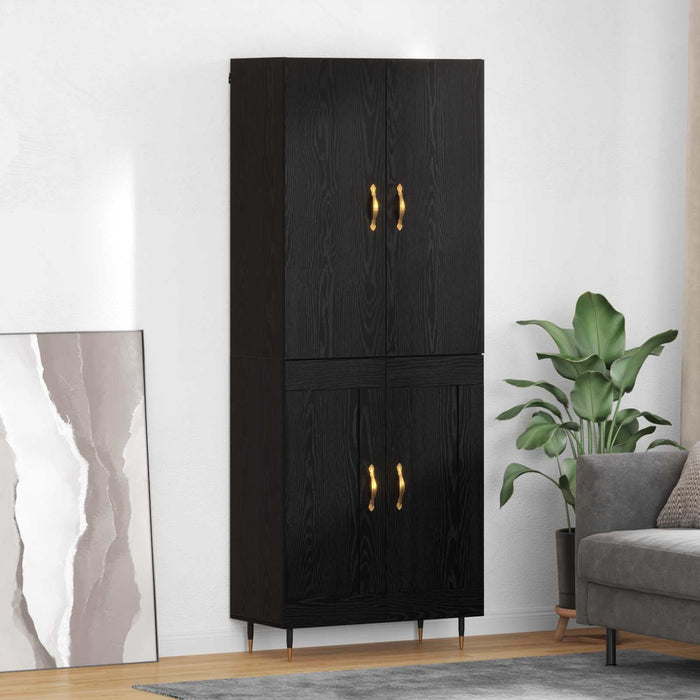 Bufet Pe perete Stejar Negru 69,5 x 34 x 180 cm Lemn compozit - WALTI WALTI