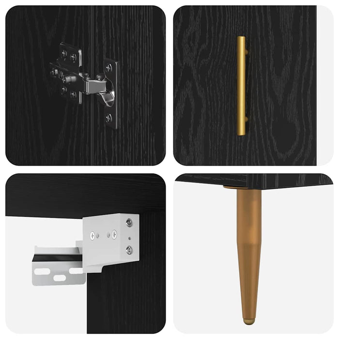 Bufet 2 pcs Stejar Negru Lemn compozit - WALTI WALTI