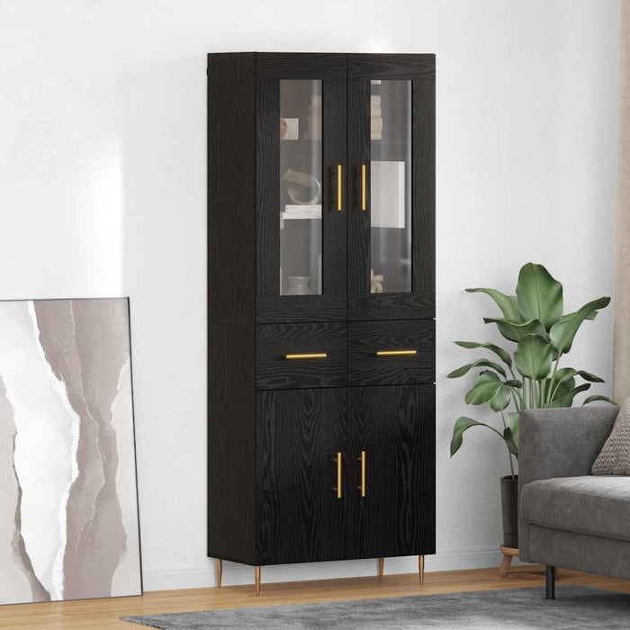 Bufet cu sertar 2 pcs Stejar Negru Lemn compozit - WALTI WALTI