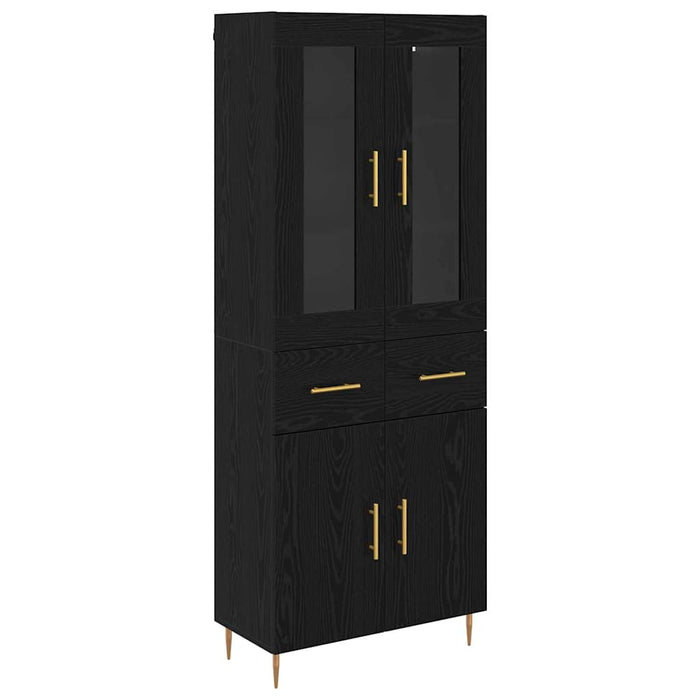 Bufet cu sertar 2 pcs Stejar Negru Lemn compozit - WALTI WALTI