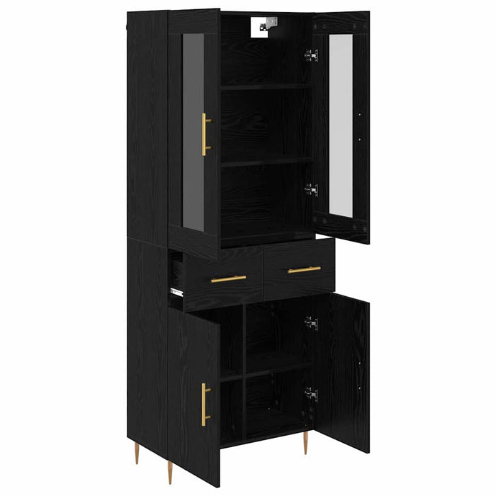 Bufet cu sertar 2 pcs Stejar Negru Lemn compozit - WALTI WALTI