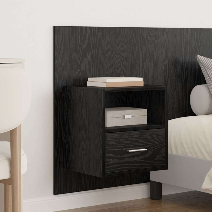Tăblie cu Noptieră cu sertar 3 pcs Stejar Negru Lemn compozit - WALTI WALTI