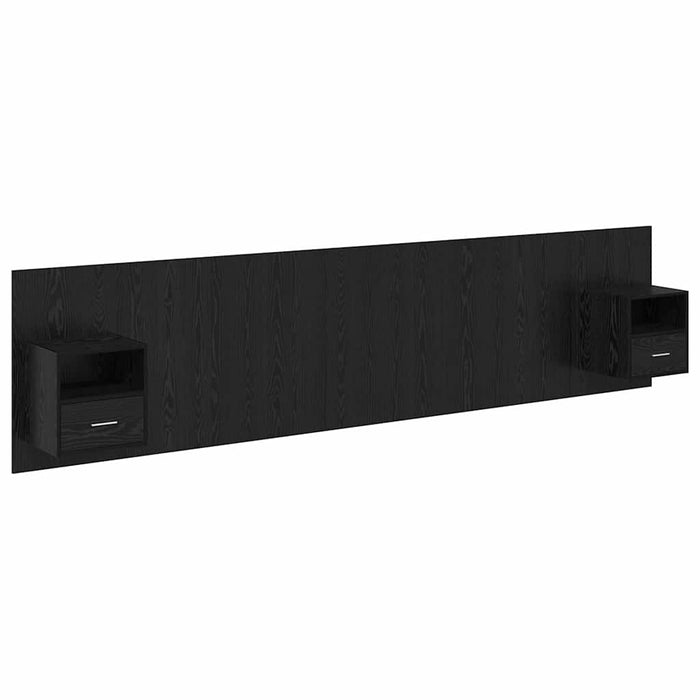 Tăblie cu Noptieră cu sertar 3 pcs Stejar Negru Lemn compozit - WALTI WALTI