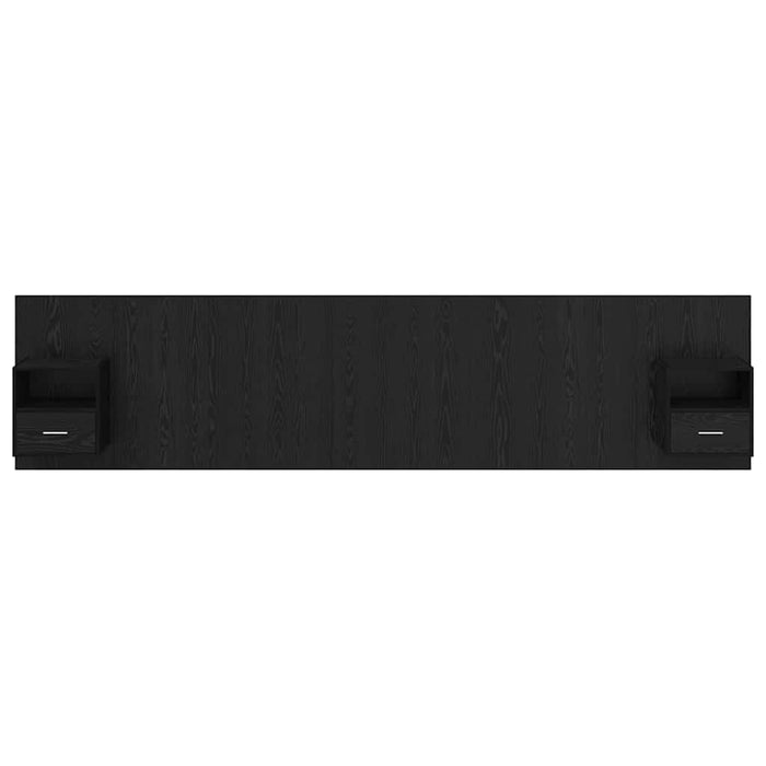 Tăblie cu Noptieră cu sertar 3 pcs Stejar Negru Lemn compozit - WALTI WALTI