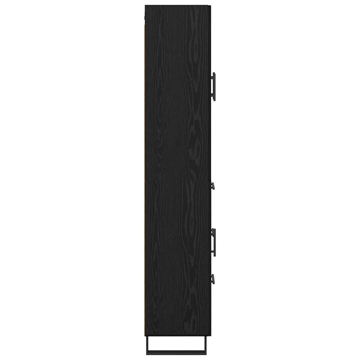 Bufet Pe perete cu sertar 2 pcs Stejar Negru Lemn compozit - WALTI WALTI