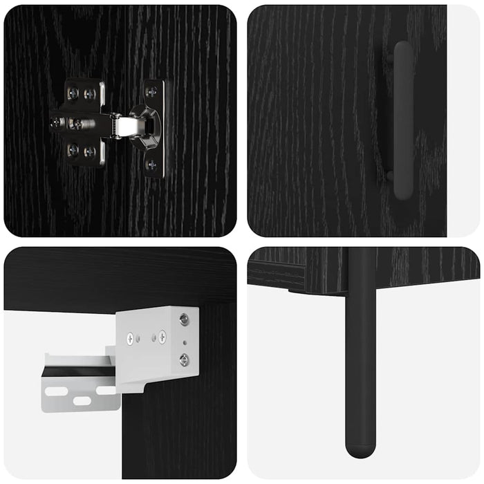 Bufet 2 pcs Stejar negru 69,5 x 34 x 180 cm Lemn compozit - WALTI WALTI