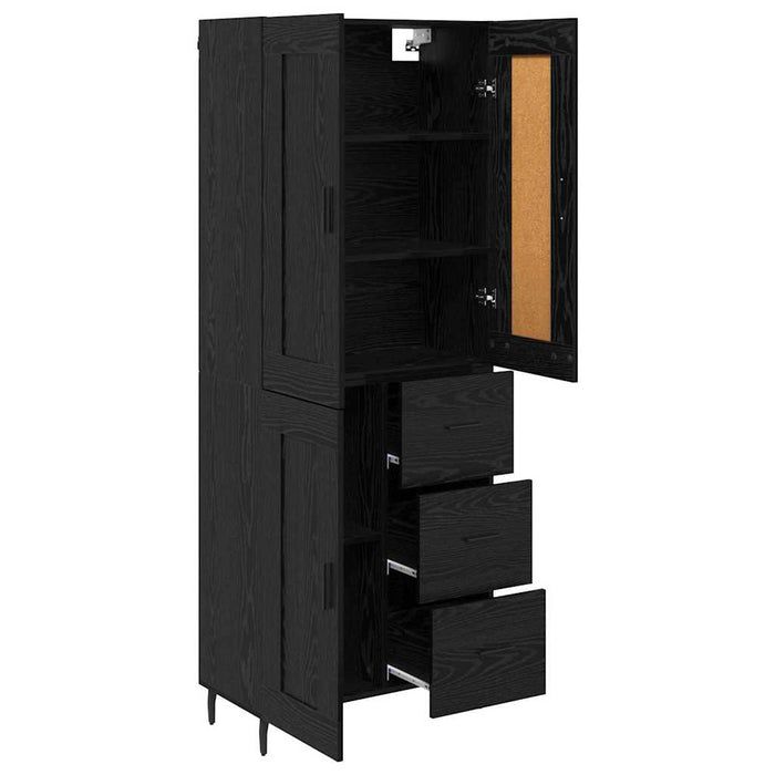 Bufet cu sertar 2 pcs Stejar Negru Lemn compozit - WALTI WALTI