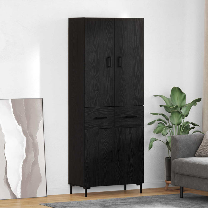Bufet Pe perete Stejar Negru 69,5 x 34 x 180 cm Lemn compozit - WALTI WALTI