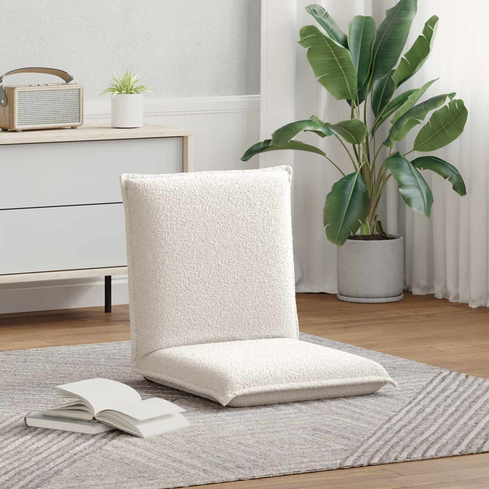 Scaun de podea Crem 54 x 64 x 59 cm Tarfă de oaie - WALTI WALTI