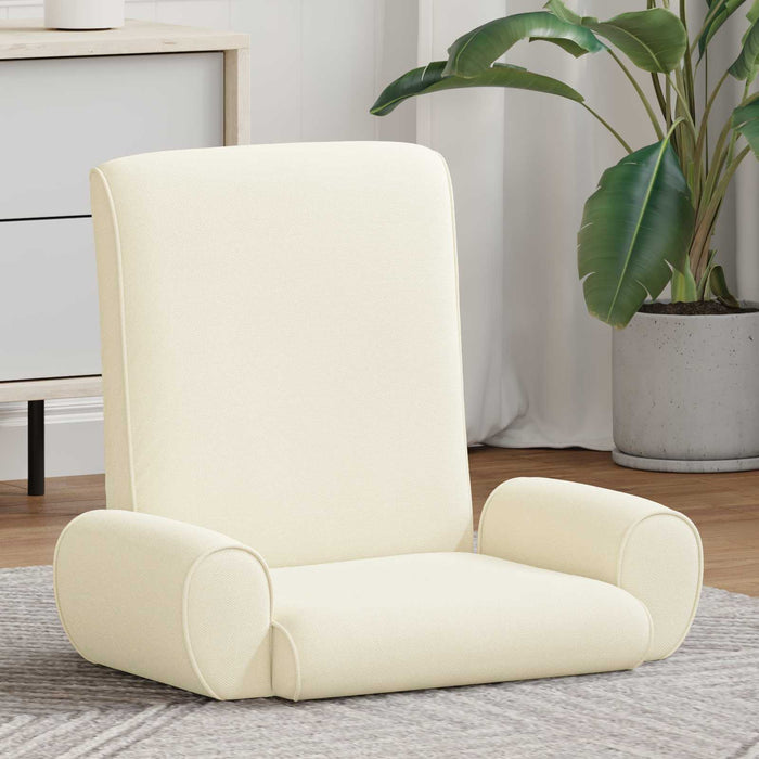 Scaun de podea Crem 68 x 51 x 56 cm Catifea texturată - WALTI WALTI