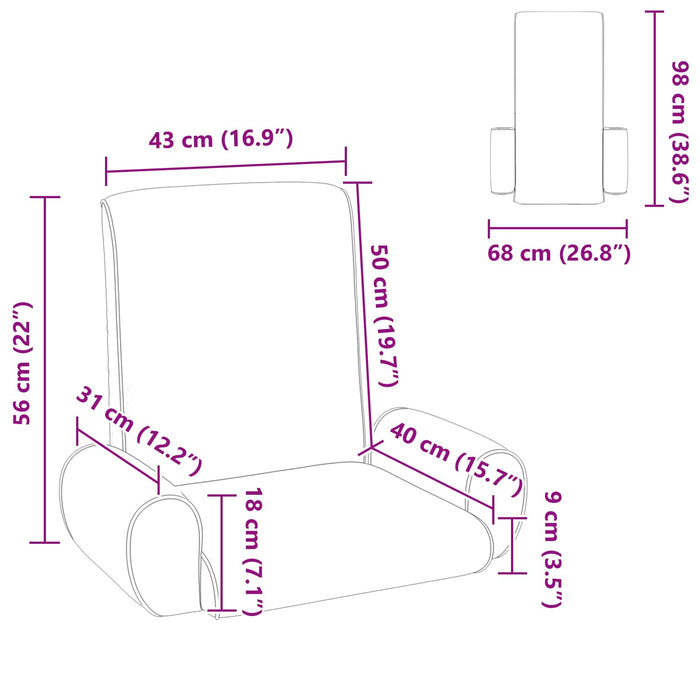 Scaun de podea Crem 68 x 51 x 56 cm Catifea texturată - WALTI WALTI