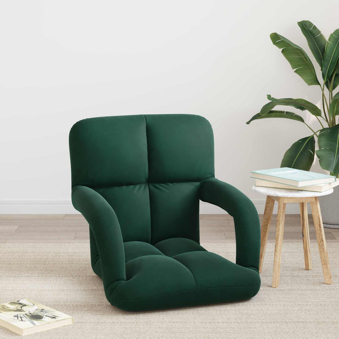 Scaun de podea Verde închis 58 x 62 x 58 cm Catifea - WALTI WALTI
