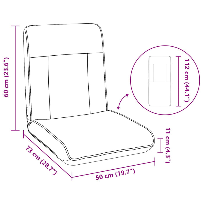 Scaun de podea Alb 50 x 73 x 60 cm Piele artificială - WALTI WALTI