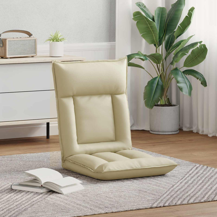 Scaun de podea Crem 55 x 61 x 70 cm Piele artificială - WALTI WALTI