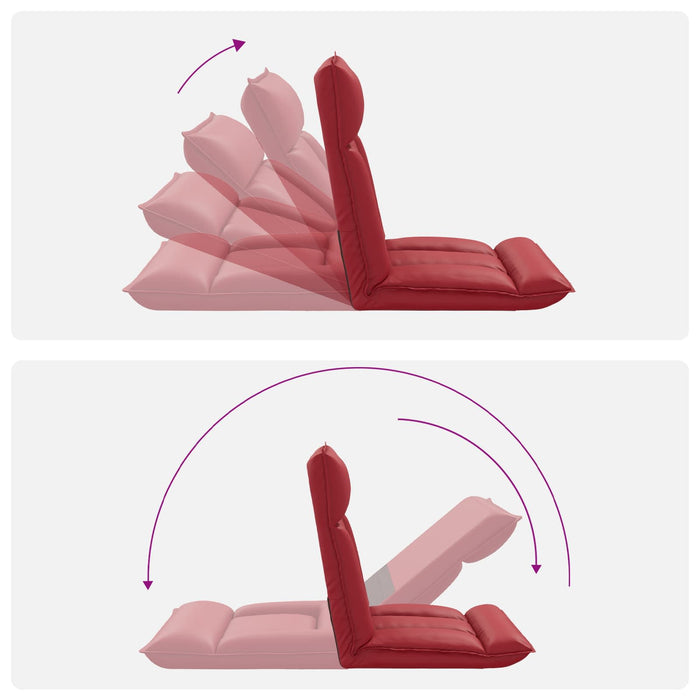 Scaun de podea Roșu Vin 55 x 61 x 70 cm Piele artificială - WALTI WALTI