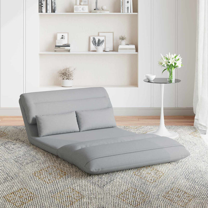 Scaun de podea Gri deschis 110 x 82 x 55 cm țesătură - WALTI WALTI