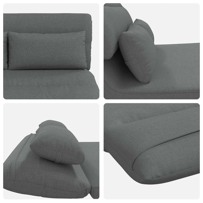 Scaun de podea Gri închis 110 x 82 x 55 cm țesătură - WALTI WALTI