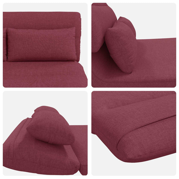 Scaun de podea Roșu Vin 110 x 82 x 55 cm țesătură - WALTI WALTI